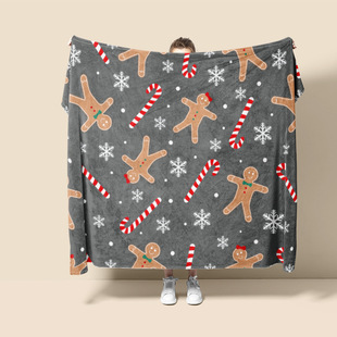 Cross-border Holiday Printed Flannel Blanket Air-conditioning Blanket Office Nap Blanket Christmas Thickened Sofa Blanket