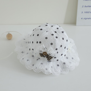 Benhui Dot Bow Baby Hat Zichun Baby Girl Fisherman Hat Sunshade Sunscreen Hat Small Moon Princess Hat