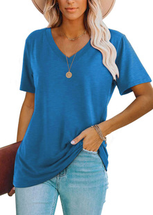 Women's Casual Top Short-sleeved V-neck T-shirt