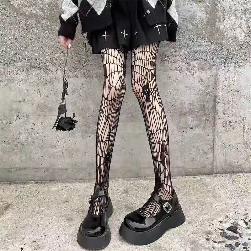 Fishnet Stockings for Women Black Stockings Bone Dark Halloween Fishnet Stockings Skull Pantyhose Black Silk Spider Fishnet Stockings
