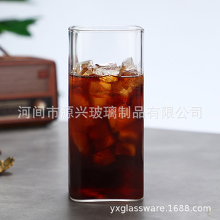 Square heat-resistant glass borosilicate transparent glass office Cup glass milk coffee breakfast cup