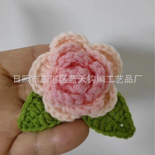 wool flower, hand crochet wool flower, hand knitting wool flower