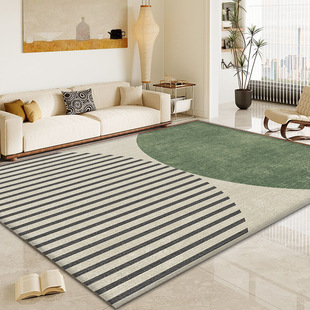 Cross-Border Crystal Velvet Living Room Carpet Thick Non-Curling Wabi-Sabi Cool Color Modern Style Large Size Stain-Resistant Carpet