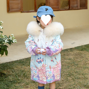 Girls Princess Style Down Jacket Winter Clothes New Children's Internet Popular Wash-Free Cute Coat for Small and Medium-Sized Children and Girls