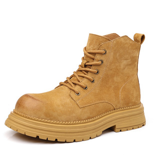 Vintage Martin Boots Men's 2024 Autumn Ankle Boots Trendy All-match Rhubarb Boots British Style Thick Bottom Wear-resistant Tooling Boots