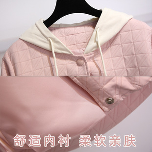 Pink Hooded Chanel Style Baseball Suit Jacket Women's New Year's Spring and Autumn New Year's Popular Explosions Jacket