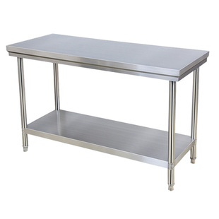 Thickened Double-layer Stainless Steel Worktable Commercial Household Kitchen Table Restaurant Packing Table Cutting Vegetables Free Shipping