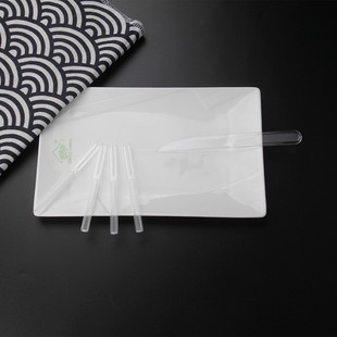 Disposable plastic moon cake knife and fork independent packaging birthday cake knife and fork set (1 knife 4 fork)