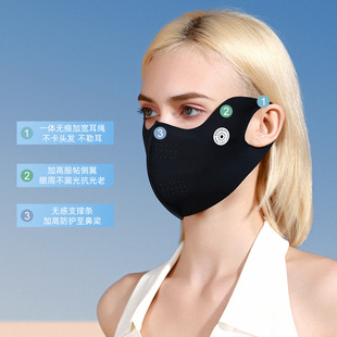 Summer new breathing hole sunscreen mask female and male anti-ultraviolet sunshade integrated seamless three-dimensional breathable