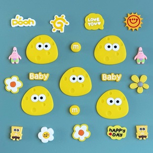 PVC Soft Adhesive Mobile Phone Case DIY Cartoon Cheese and Potato Hole Shoes Creative Shoe Flower Can be freely matched without adhesive