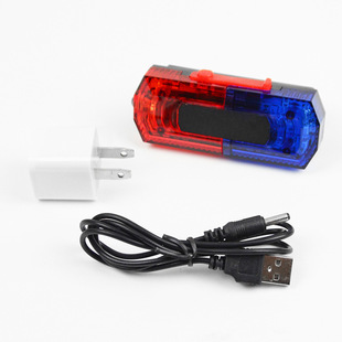 Su Dun charging gravity sensor shoulder light waterproof LED stainless steel clip warning light red and blue warning flashing light strobe