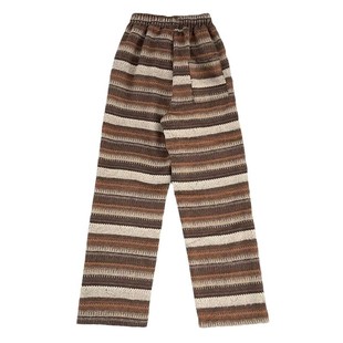 2024 American Style Heavy Casual Striped Wool Swept Pants Men's Autumn and Winter Wide Leg Pants All-match Fashion Trend High Waist Pants