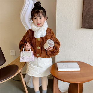 Children's Handbag Fashion Pearl Bow Girl Crossbody Princess Bag Cotton Linen Mini Parent-child Shoulder Accessories Bag