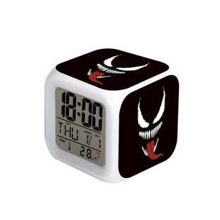 Spider-Man Hulk Venom Marvel Colorful Square Clock Student Creative Alarm Clock