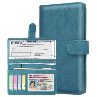 Amazon Genuine Leather Men's Wallet Long Cheque Holder Cheque Bag Bill Cheque Protection Cover Machine Cheque Bag Wholesale