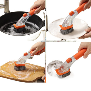 Brush pot artifact kitchen special washing pot brush does not touch oil does not hurt the pot multifunctional cleaning brush household long handle pot brush