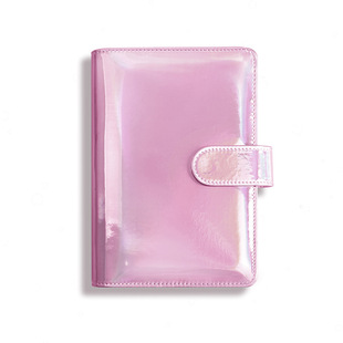 Macaron Laser A6pu Leather Loose-leaf Accounting Notebook Wholesale Creative Cash Budget Financial Planner Hand