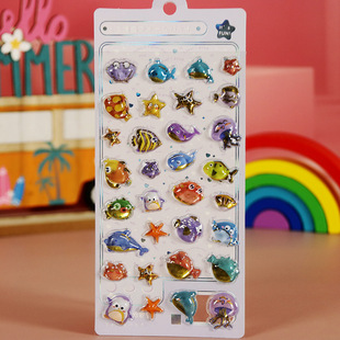 Детский мультфильм 3D стерео рельефная наклейка Sanrio Stidi Giywaka Животные Акриловые наклейки