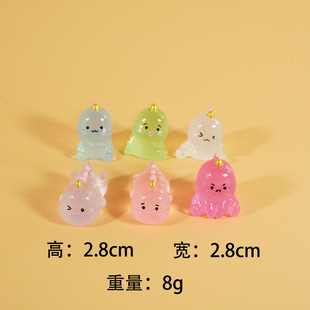 Douyin Cross-border Cartoon Three-dimensional Luminous Animal Cute Grain Handmade Ornaments Pendant Accessories Resin DIY Accessories