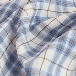 in stock 170g polyester plaid fabric spring and summer women's shirt JK dress clothing shoe material luggage fabric