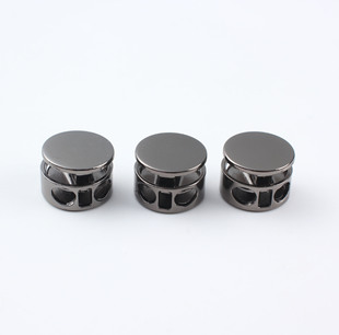 Spot wholesale rope buckle metal cylindrical spring buckle down jacket hanging clock card rope accessories elastic adjustment buckle
