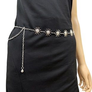 European and American cross-border jewelry fashion retro butterfly metal waist chain female niche design sense dress belt wholesale