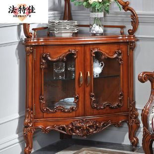 American Corner Cabinet European Style Old Double Door Triangle Cabinet Wall Corner Wine Cabinet Living Room Decorative Cabinet Corner Cabinet Integrated