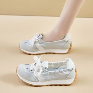 Forrest Gump Shoes Women's 2025 Spring and Summer Flat German Training Shoes Retro All-match Lightweight White Shoes Shallow Mouth Casual Women's Shoes