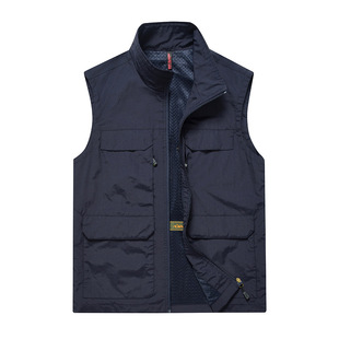 Casual Thin Vest Men's Multi-flap Pocket Pants Outdoor Waterproof Photography Fishing Vest Emergency Fire Reflective Vest 8866