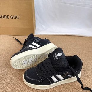 Hong Kong Style Couple's Bread Shoes Ins Trendy 2024 Autumn New Student All-match Casual Sports Board Shoes for Men and Women