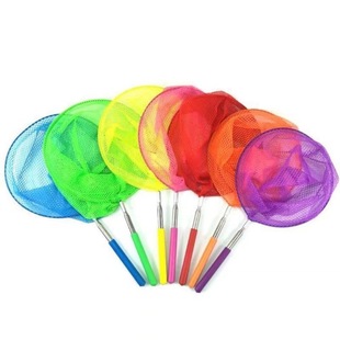 Children's small copy net outdoor parent-child fishing net stainless steel retractable fishing color children's mini insect net