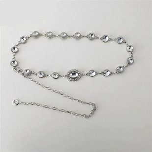 High-grade Rhinestone Waist Chain Women's Chain All-match Metal Belt Decoration Matching Skirt Hanfu Jeans Accessories Tight Waist