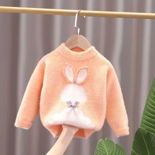 Children's Sweater 1 to 6 Years Old New Baby Sweater Western Style Autumn and Winter Thickened Base Sweater Girl's Top Autumn