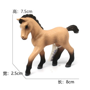 Cross-border children's simulation wild animal horse model eight Juntu swift horse black and white male horse racing ornaments set to play