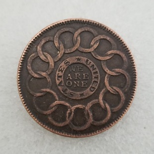 Antique Crafts American 1787 Brass Copper Coin Silver Dollar Silver Circle Collection #2141
