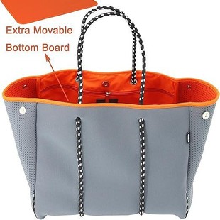 Cross-Border Hot Selling Neoprene Multifunctional Beach Bag Handbag with Internal Zipper Pocket Foldable Large Capacity