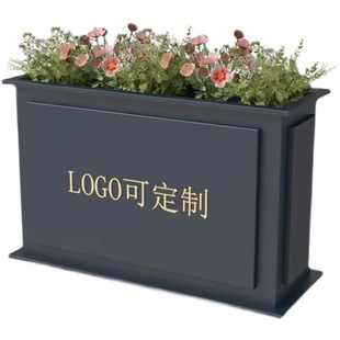 Outdoor Stainless Steel Flower Box Sales Department Flower Pot Outdoor Iron Flower Frame Commercial Street Finished Flower Groove