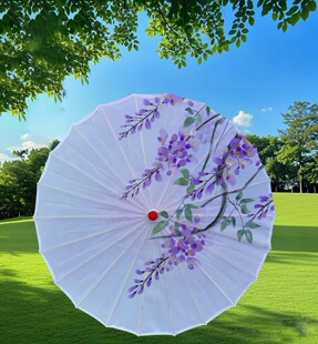 Performance Props Cheongsam Catwalk Craft Umbrella Dance Ancient Style Ethnic Style Silk Cloth Ethnic Style Retro Tassel Umbrella