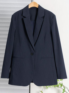 Urban Old Money Sense Small Suit Elite Lawyer Striped Suit Summer Thin Blazer