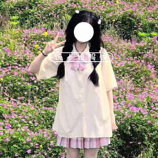 Japanese School jk Uniform Shirt Plaid Dress Suit Women's 2023 Summer College Style All-match Doll Collar Shirt Top