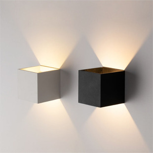 led outdoor double-headed waterproof wall lamp G9 square single two-way dimming human body induction eight-leaf wall lamp aisle exterior wall