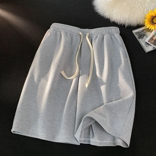 Fashionable handsome waffle shorts men's summer thin American-style loose casual sports pants heavy five-point pants