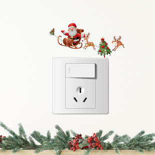 VA-KG065 creative Santa elk bedroom living room switch stickers decorative wall stickers self-adhesive wholesale foreign trade