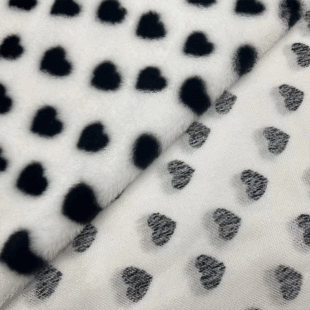 Polyester rabbit velvet small love printing 300g small rabbit velvet printing clothing shoes and hats flannel fabric from stock