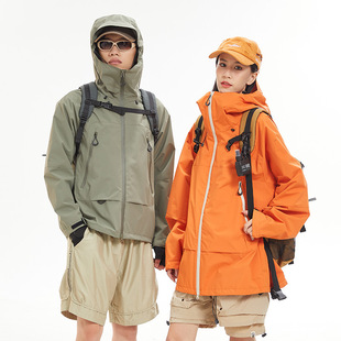 Windproof Waterproof Anti-fouling Three-proof Jacket Men's Hooded 2024 Outdoor Mountaineering Suit Teenage Couple