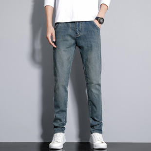 Jeans men's 2024 Spring and Autumn new men's fashion brand loose straight stretch high-end men's trousers slim pants