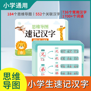 Shake the sound of the same primary school students Chinese understanding Chinese characters radical mind map fast shorthand Chinese characters literacy card