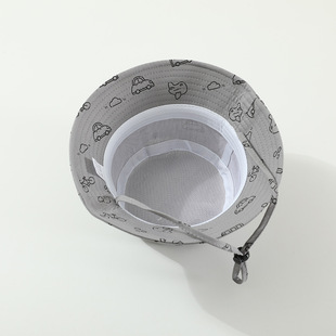 25 new 50cm head circumference cross-border children's fisherman cap digital car printing basin cap baby child sun hat