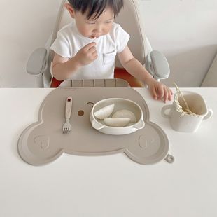 Korean style baby placemat children waterproof insulation silicone table mat ins style portable baby non-slip easy cleaning placemat