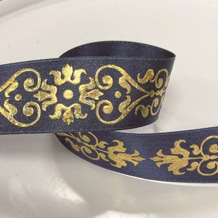 2.5cm European pattern bronzing ribbon ribbon handmade DIY Yum hair accessories gift ribbon ribbon wholesale